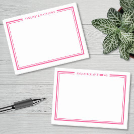 Rosa minimalistisk monogram post-it block