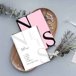 Rosa - minimalistisk och Elegant Initialer Bröllop OSA Kort