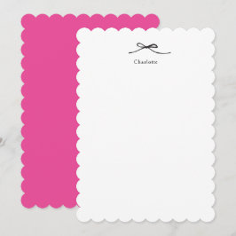 Rosa minimalistisk personlig anteckningskort med s