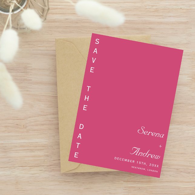 Rosa Minimalistisk platt klass Modern Bröllop Inbjudningar (Skapare uppladdad)