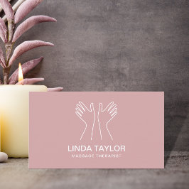 Rosa Minimalistisk Professionell-massabehandling Visitkort