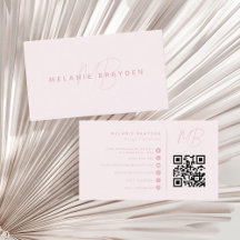 Rosa Minimalistisk Professionell Monogram QR-kod