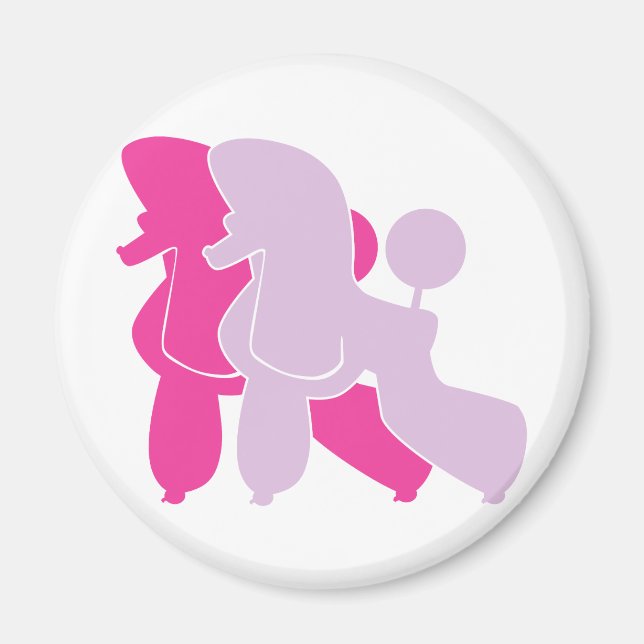 Rosa minimalistisk pudelpar magnet (Framsidan)