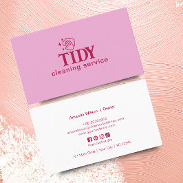 Rosa minimalistisk städtjänst anpassad visitkort