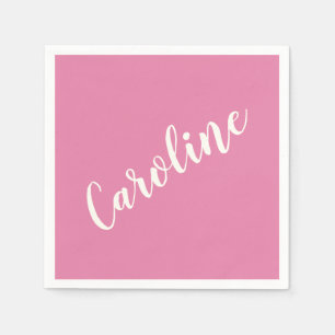 Rosa Minimalistisk typografi Personlig Namn Pappersservett