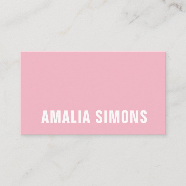 Rosa Minimalistiska Affärskort Visitkort (Framsida)