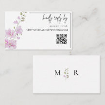Rosa minimalistiskt bröllops-svarskort med blommot