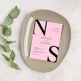 Rosa - minimalistiskt och Elegant - första Bröllop Inbjudningar