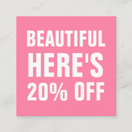 Rosa minimalistiskt trendig - modernt rabattkort