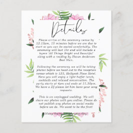 Rosa  minneskort för Bröllop-hölje