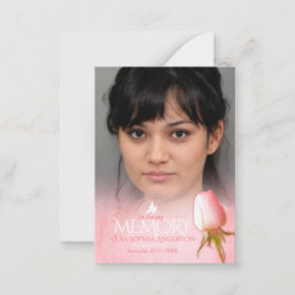 Rosa minneskort för minnesceremonier och begravnin anteckningskort