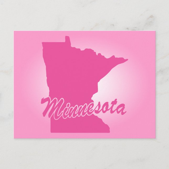 Rosa Minnesota Postkort statlig Vykort (Framsida)
