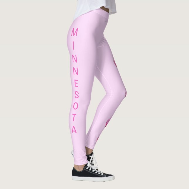 Rosa Minnesota State Dam Slipper Flower Leggings (Höger)