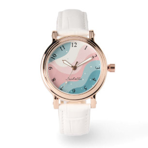Rosa Mint Abstrakt Modern Samling Armbandsur