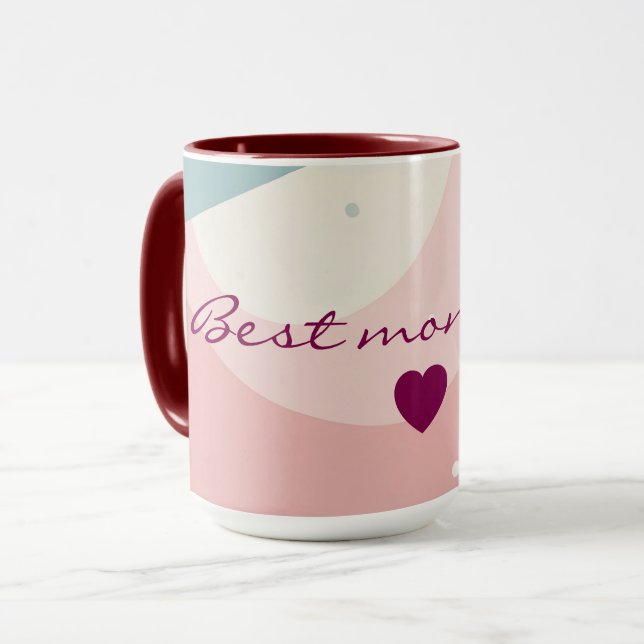 Rosa Mint Abstrakt Modern Samling Mugg (Framsida vänster)