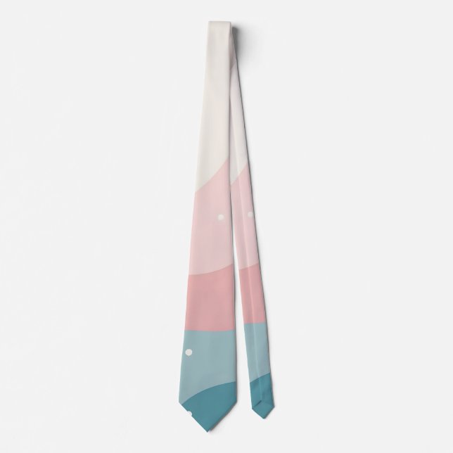 Rosa Mint Abstrakt Modern Samling Slips (Framsida)