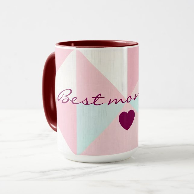 Rosa Mint Abstrakt Populär Kollektion Mugg (Framsida vänster)