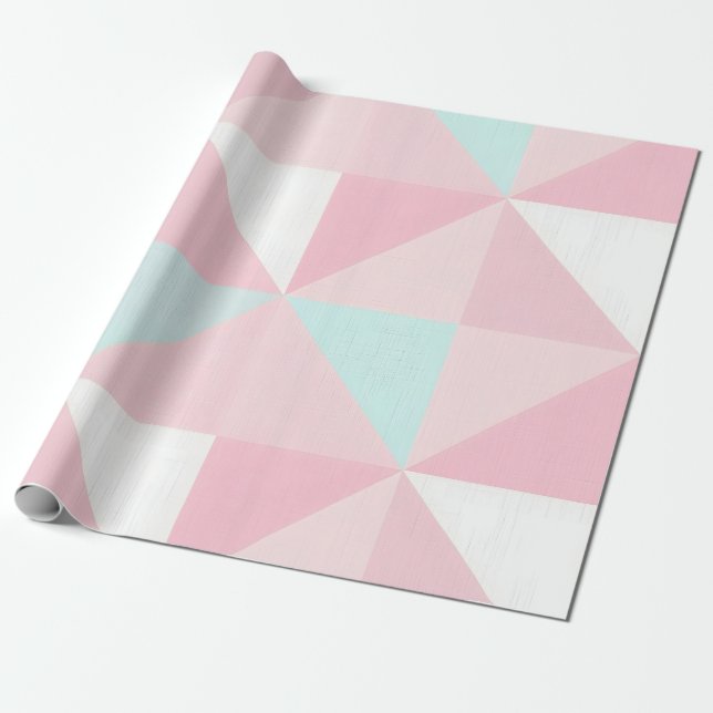 Rosa Mint Abstrakt Populär Kollektion Presentpapper (Utrullad)