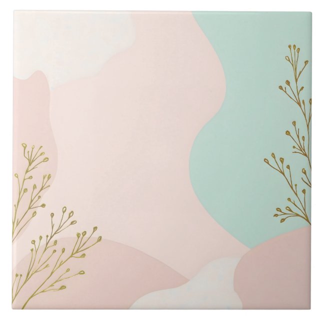Rosa Mint Abstrakt Trendig Kollektion Kakelplatta (Framsidan)