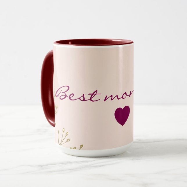 Rosa Mint Abstrakt Trendig Kollektion Mugg (Framsida vänster)