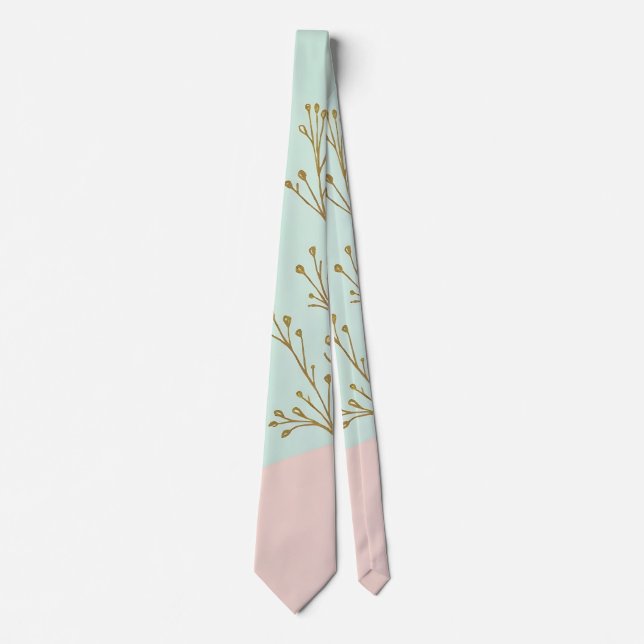 Rosa Mint Abstrakt Trendig Kollektion Slips (Framsida)