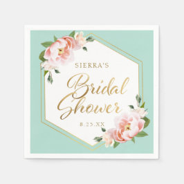 Rosa Mint Grönt Guld Geometric Möhippa Pappersservett