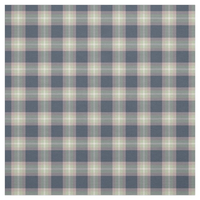 Rosa Mint Grönt Mörk blått Tartan Squares Mönster Tyg (Provkarta)