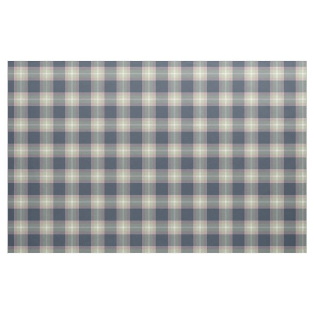 Rosa Mint Grönt Mörk blått Tartan Squares Mönster Tyg (Fat Quarter)