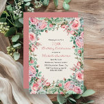 Rosa Mint Grönt Watercolor Blommigt 75:e Birthday Inbjudningar<br><div class="desc">Elegantens rosa och gröntens vattenfärgsfärg blommigt sjunker/födelsedagsfest inbjudan för kvinnor under hösten. Den här inbjudan är designad för en 75:e-födelsedag men kan anpassas för alla åldrar. Kontakta mig om du behöver hjälp med dina anpassningar eller om du vill begära ytterligare matchning eller samordning av Zazzle-produkter för din händelse.</div>