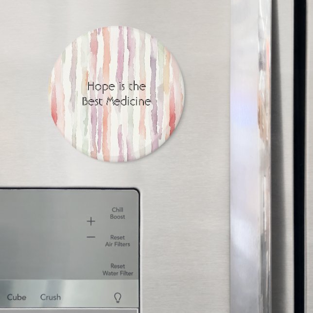 Rosa Mint Lila Ränder Hopp är den bästa medicinen Magnet (In Situ (Fridge))