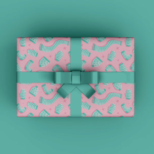 Rosa Mint Mönster julklapp papper Presentpapper