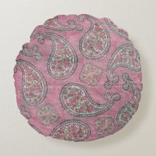 ROSA MINT PAISLEY RUND KUDDE
