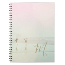 Rosa Mist Monogram - sommarsurfare Surfers Beach Anteckningsbok