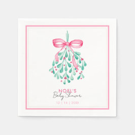 Rosa Mistletoe Baby Shower Napkins for Girls Pappersservett