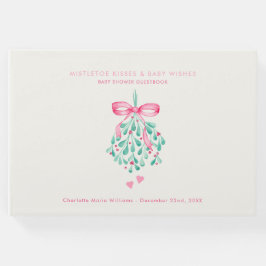 Rosa Mistletoe Girl Baby Shower Guest Bok