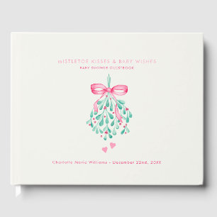 Rosa Mistletoe Girl Baby Shower Guest Bok