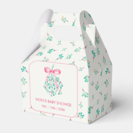 Rosa Mistletoe jul Baby Shower-favoritruta Presentaskar