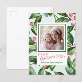 Rosa Mistletoe Photo God jul vycard Helg Vykort