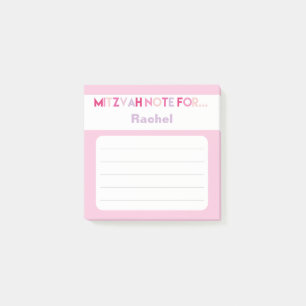 Rosa Mitzvah Anmärkning: 3x3 Fäst platta Post-it Block