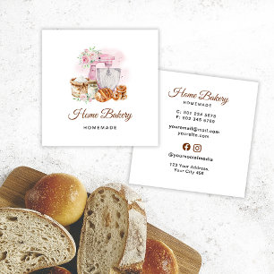 Rosa Mixer Sourdough Bread Bakery Fyrkantigt Visitkort