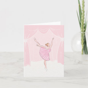 Rosa mjuk ballerina ballett kort