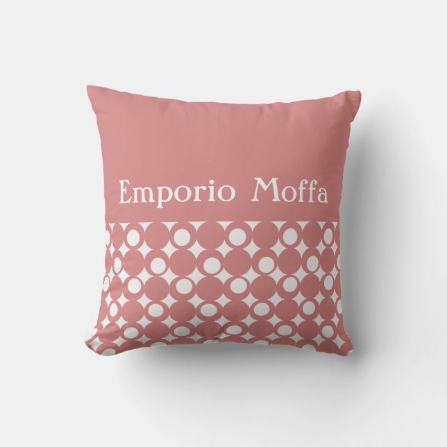 Rosa Mod Boll Design @ Emporio Moffa w/text Kudde (Framsida)