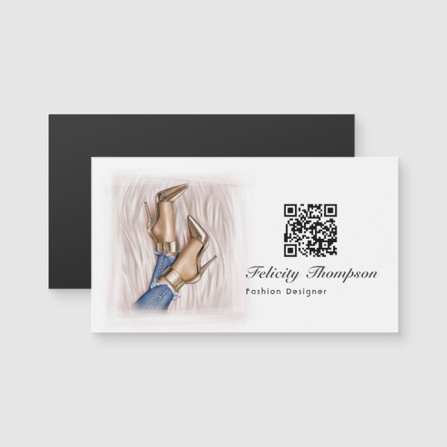 Rosa Mode Designer QR-kod (Fram/baksida)