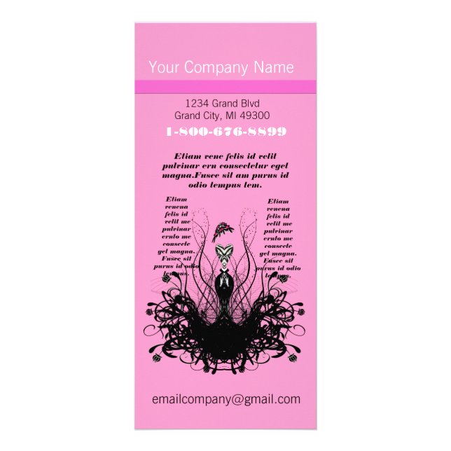 Rosa Mode Diva-rackkort Reklamkort (Framsidan)