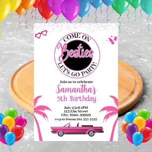 Rosa Mode Doll Diva Birthday-inbjudan Inbjudningar