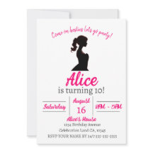 Rosa Mode Doll Födelsedagsfest inbjudan