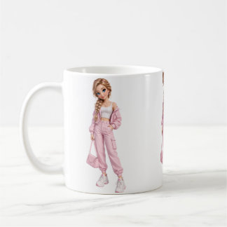 Rosa Mode Flickor Mug Kaffemugg