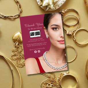 Rosa Mode Jewelry Business Logotyp - tack för ditt Visitkort
