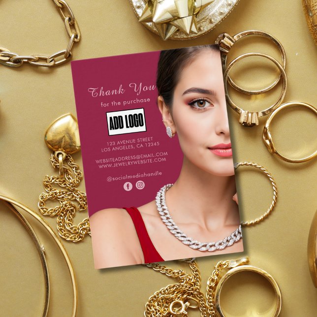 Rosa Mode Jewelry Business Logotyp - tack för ditt Visitkort (Skapare uppladdad)