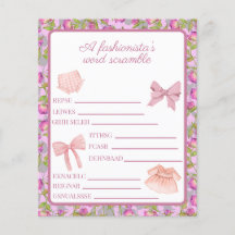 Rosa Mode Pige Ord Omskrivning Aktivitet för Födel